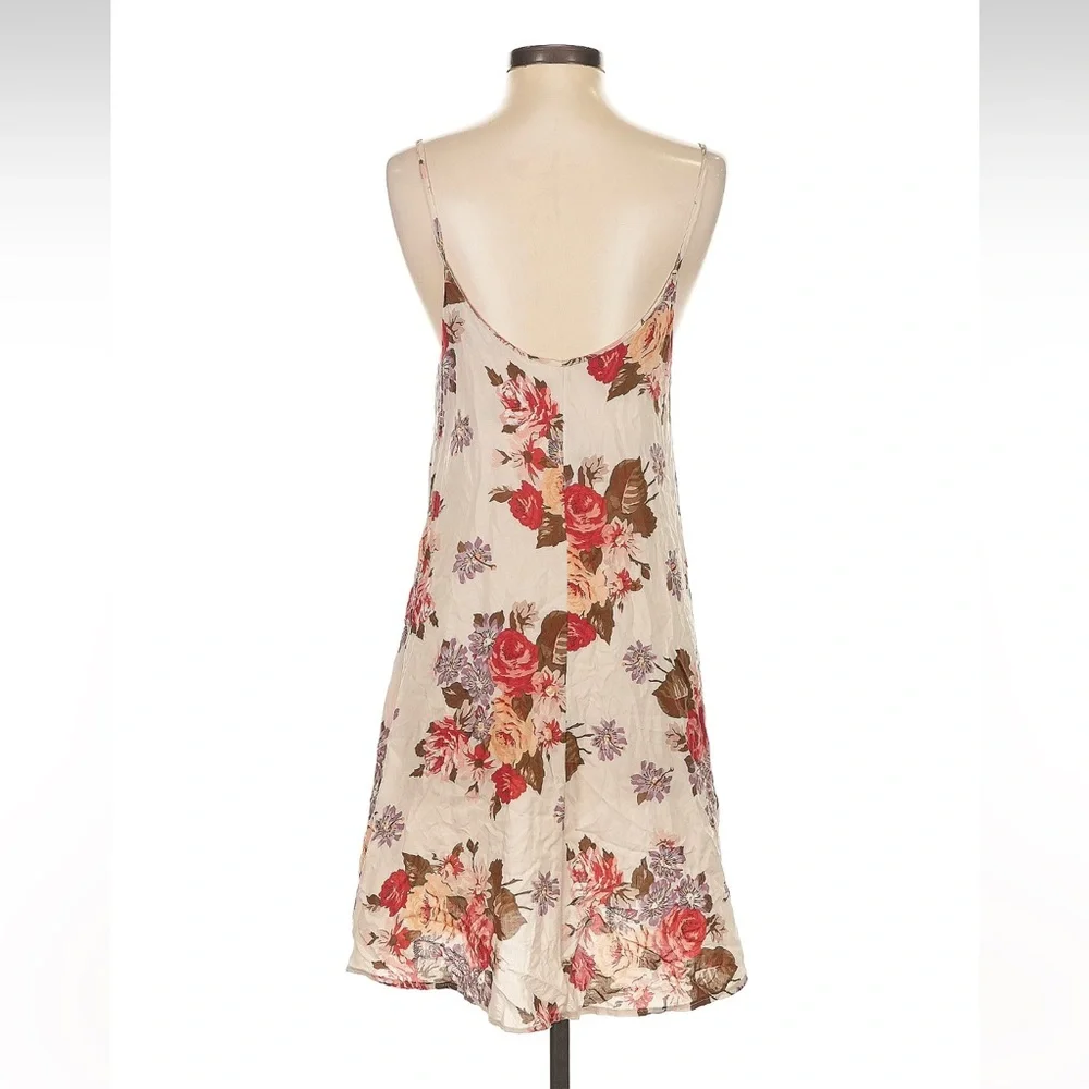 Brandy Melville | Swing Mini Dress Cream Vintage Floral Sleeveless Cotton Small - Picture 3 of 6